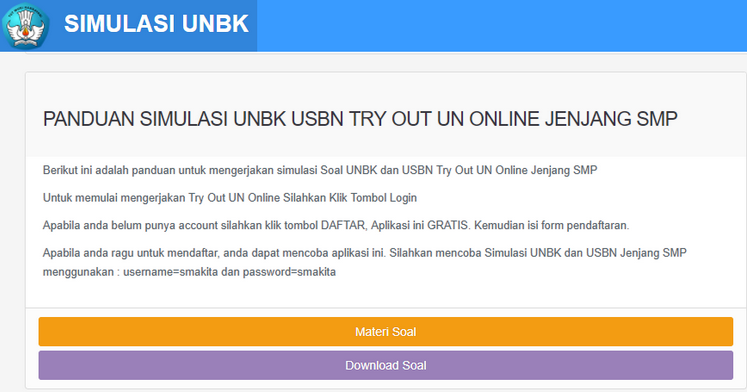 download simulasi unbk smp
